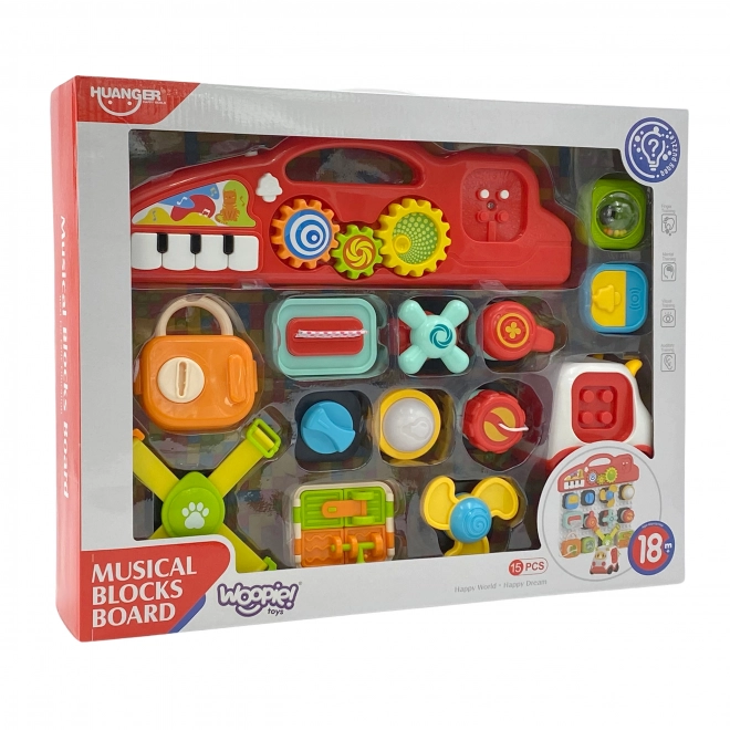 Tablă manipulatorie Montessori Woopie Baby - Panou de activitate colorat