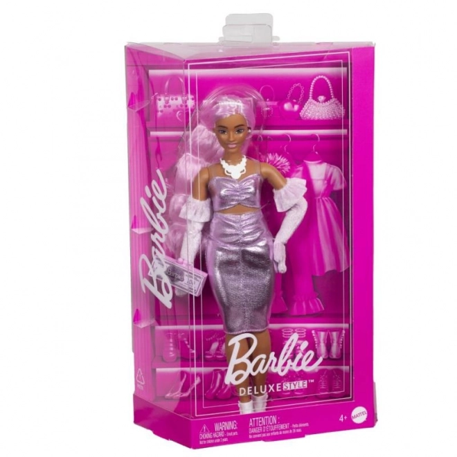 Barbie Deluxe Modelka - Rochie metalică