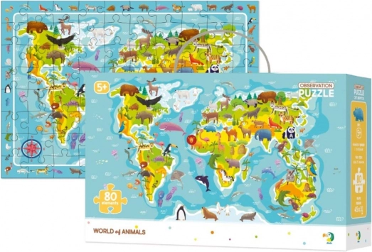 Puzzle Lumea animalelor 80 piese 45 × 31 cm