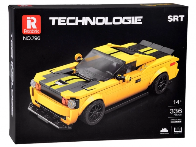 Set de construcție auto sportiv galben cu 336 piese