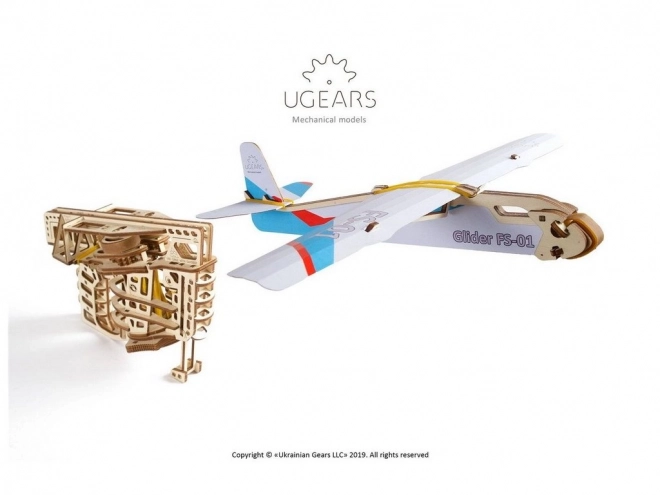 Puzzle Mecanic 3D de Lemn Avion Lansator