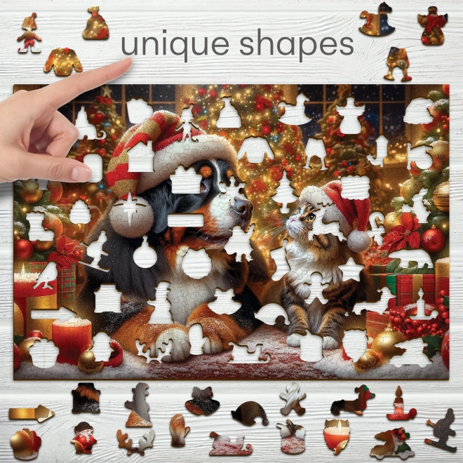 Puzzle din lemn Pisică și Câine 505 piese