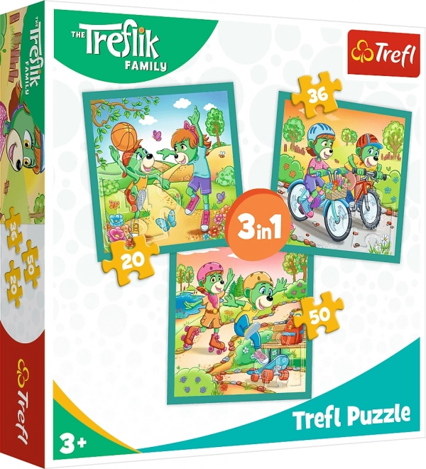 Puzzle Treflíci: cunoașteți familia Treflík 3v1