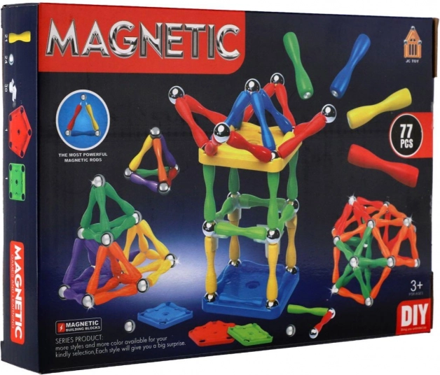 Set de construcție magnetic pentru copii - 77 de piese