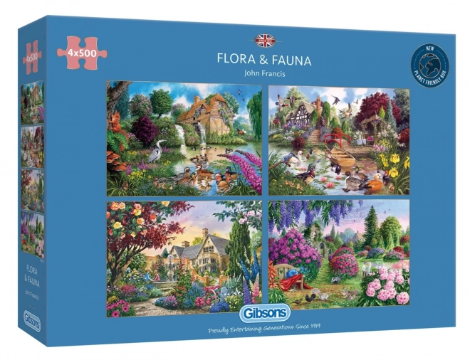 Puzzle Gibsons Flora și Fauna 4x500 piese