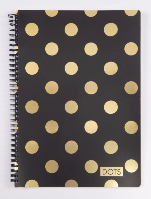 Bloc notes spirală dublă Soft Dots Gold