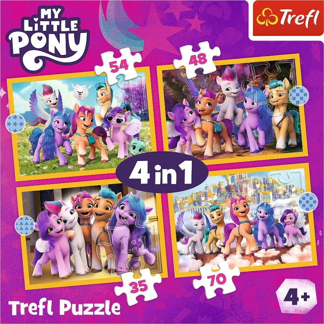 Puzzle 4 în 1 Descoperă Micul Meu Ponei