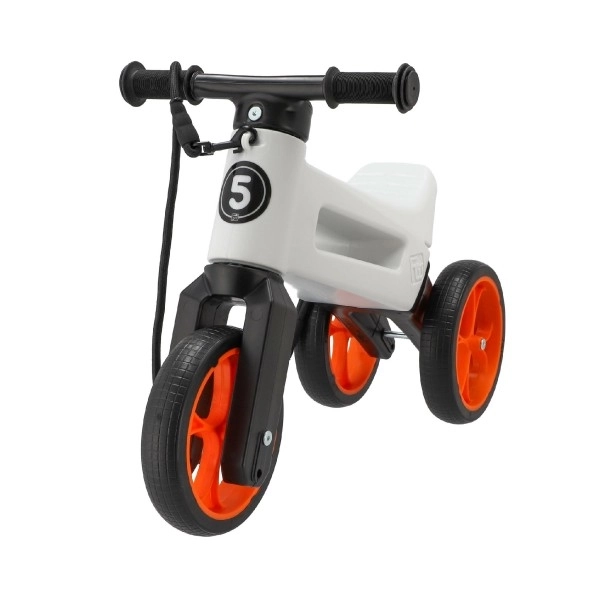 bicicletă fără pedale funny wheels supersport 2v1 portocalie – Alb-portocaliu