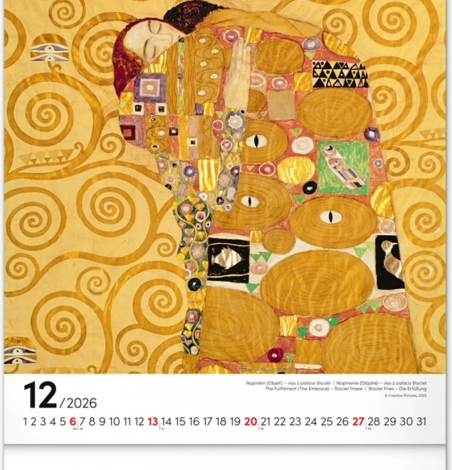 Calendar de perete Gustav Klimt 2026