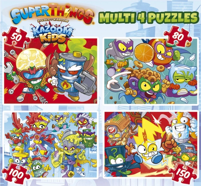 Educa Puzzle Superthings set progresiv 4 în 1