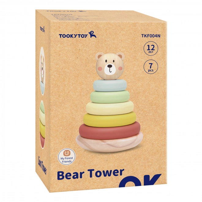 Piramida din lemn Ursuleț Tooky Toy