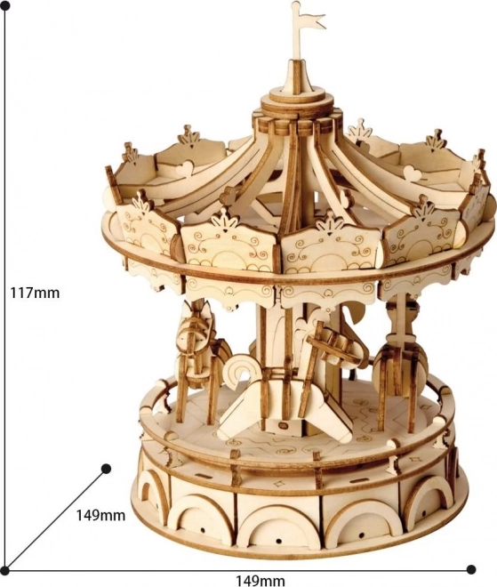 Puzzle 3D din lemn Carusel Vesel