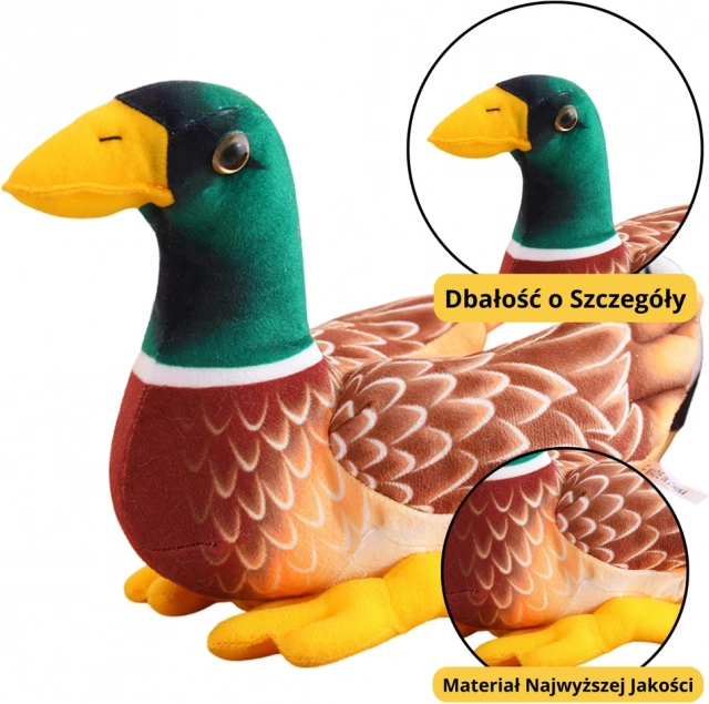 Jucărie din pluș rață maro-verde 28 cm