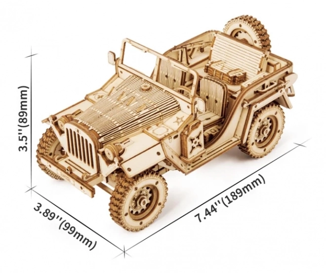 Puzzle 3D din lemn jeep militar Robotime Rokr