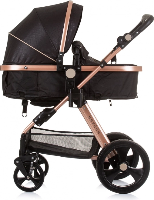 CHIPOLINO Cărucior combinat HAVANA 2in1 Obsidian – Aur