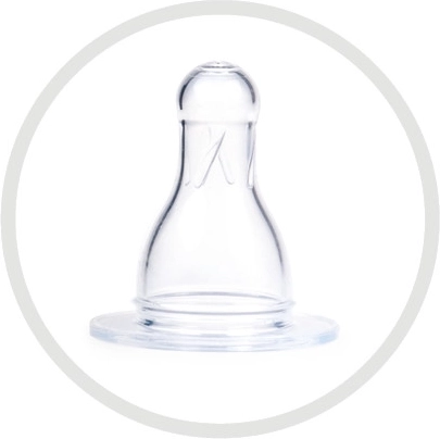 Tetină din silicon cu flux lent