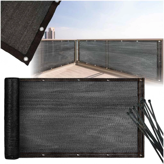 Copertina de balcon LUARO cu protecție UV și curele de strângere 105x700 cm
