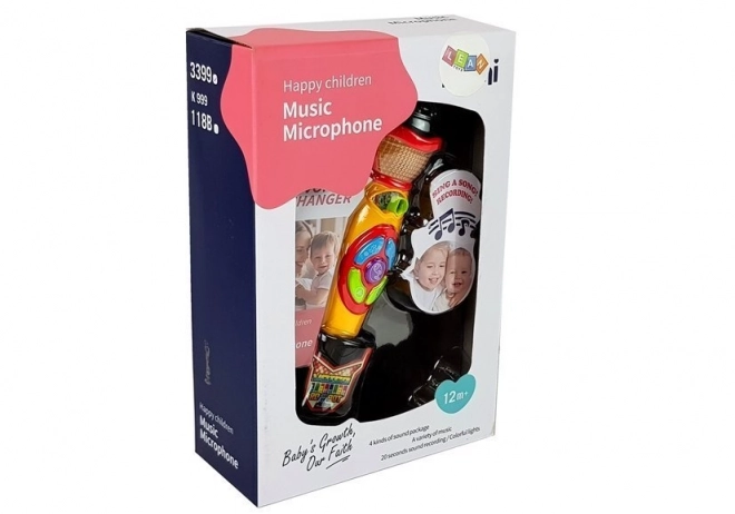 Microfon karaoke galben-negru pentru copii