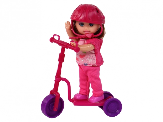 set păpuși lucy violet cu trotineta skateboard și căști