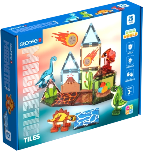 Geomag Magnetic Tiles Dino - set magnetic de construcție pentru copii