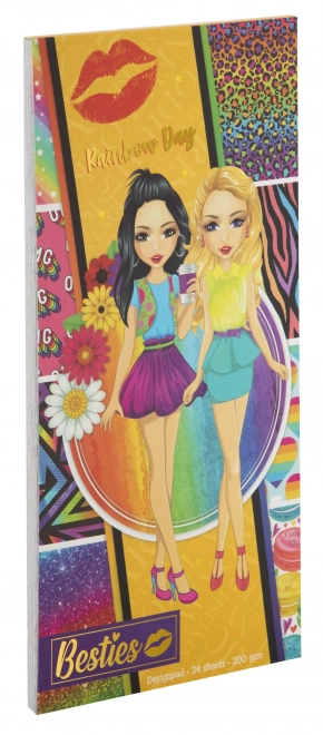 Hârtie decorativă colorată 30x15 cm 24 coli