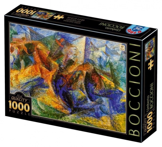 Puzzle D-Toys cal și călăreț cu clădiri 1000 piese