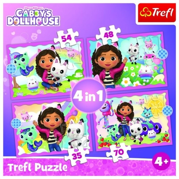 Puzzle 4 in 1 aventurile lui Gabi Casa Pisicilor Gabi