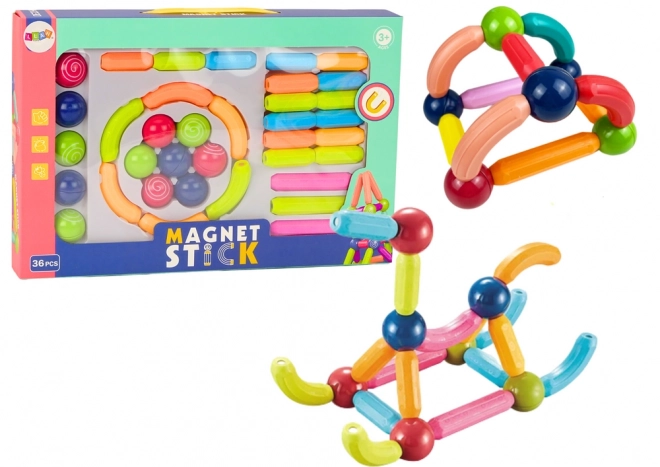 Set de blocuri magnetice de construcție colorat 36 piese