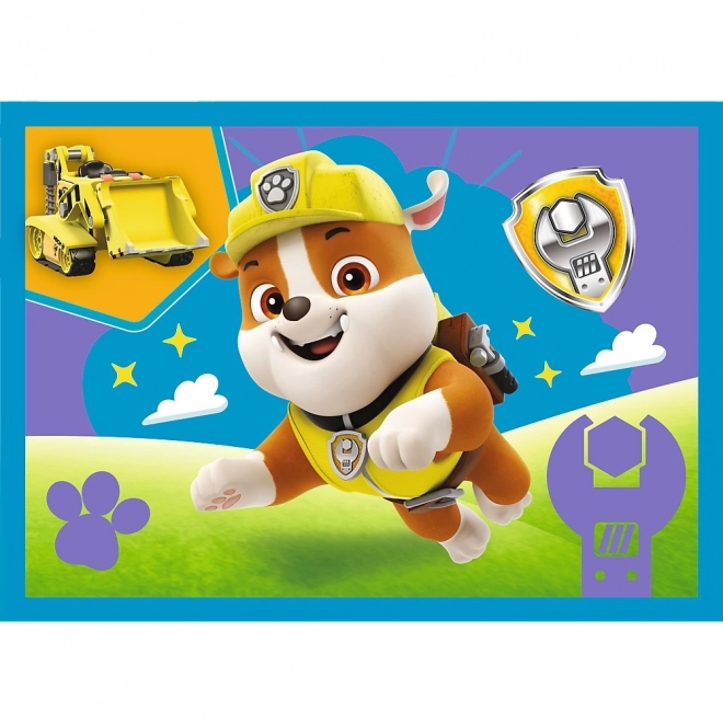 Puzzle 4 în 1 Paw Patrol Cățeluși în mișcare