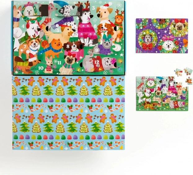 Set Puzzle Calendar pentru Crăciun 12 bucăți