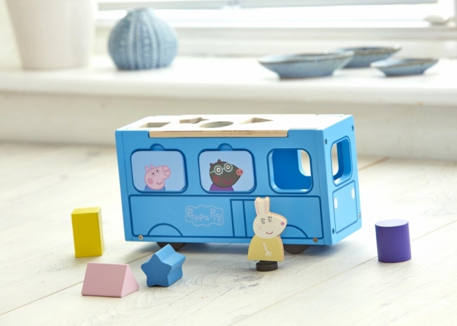 Puzzle din lemn autobuz școlar Peppa Pig