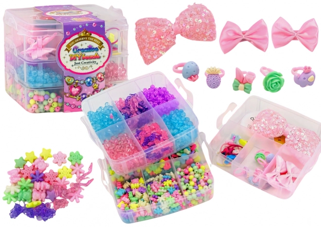 Set de mărgele și accesorii DIY în valiză - 1620 piese