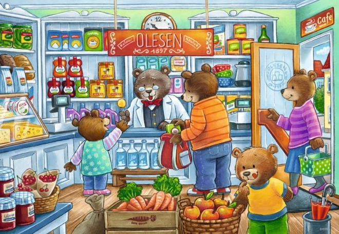 Puzzle ursuleți la cumpărături 2x12 piese