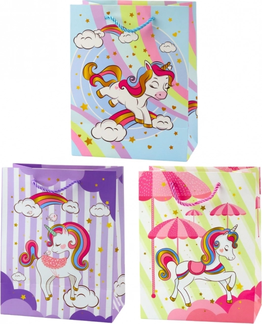 Pungă cadou colorată cu unicorn 23 × 16 × 10 cm