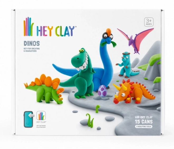 Masa plastycză Hey Clay set dinozauri