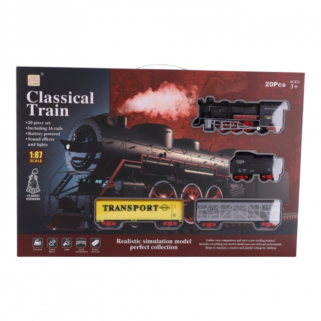 Tren electric clasic cu lumini și muzică