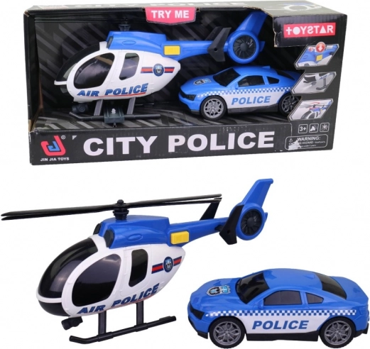 Elicopter cu mașină de poliție