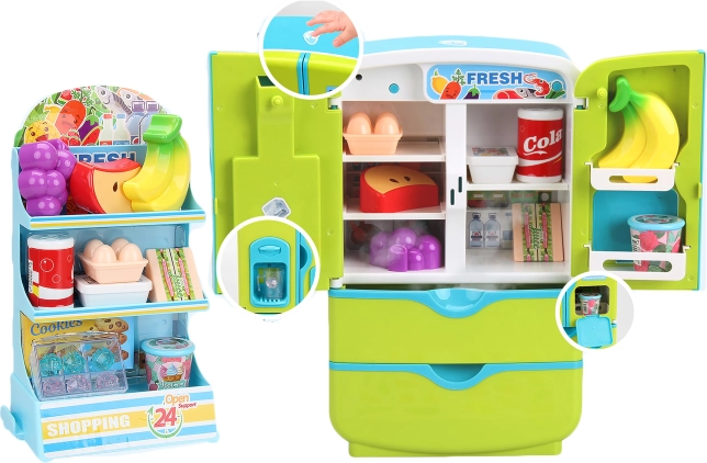 Frigider cu raft și alimente, cu efecte, 28 cm