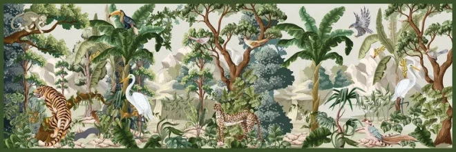 Puzzle panoramic Interdruk Grădina Misterioasă: Lumea animalelor 1000 piese