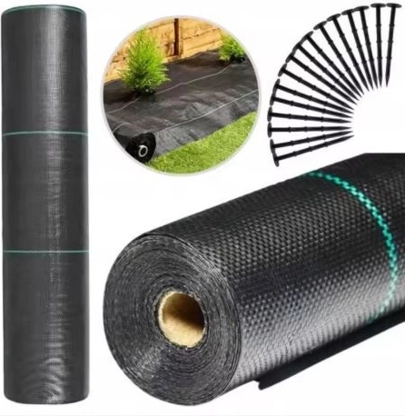 agrotextilă neagră 1,1x100m UV 135g împotriva buruienilor + ancore