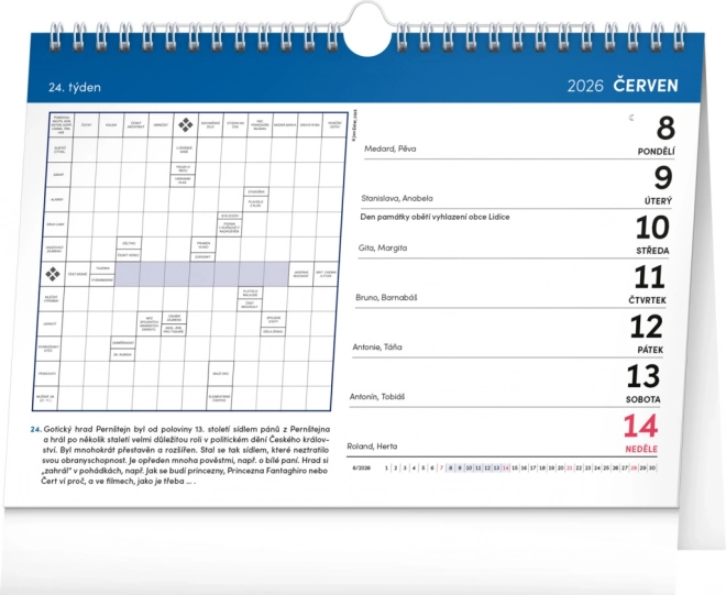 Calendar de birou cu integrame 2026