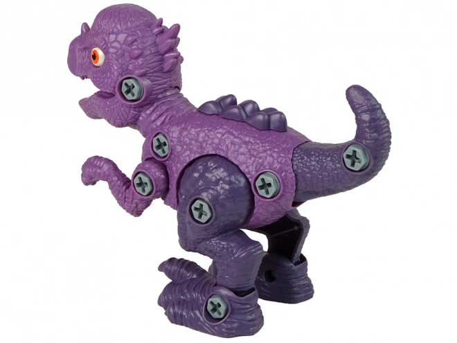 Set de construcție dinozaur Stygimoloch cu ou și șurubelniță violet