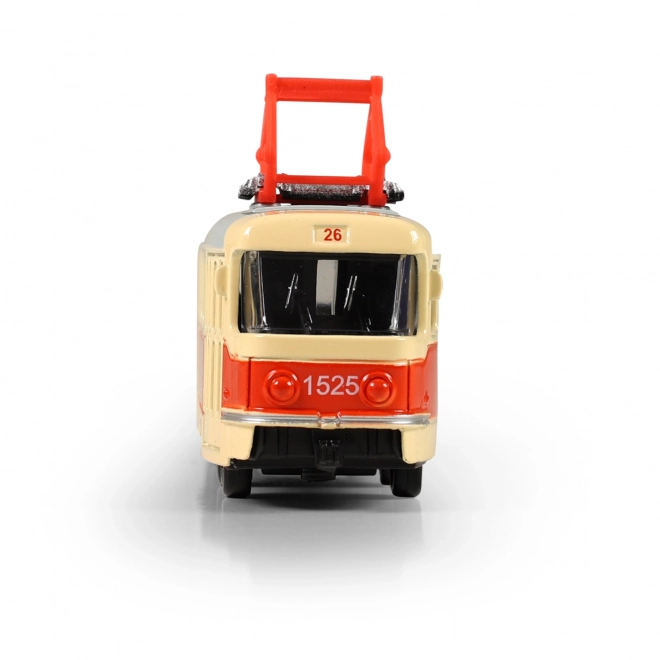 Tramvai retro metalică 16 cm cu inscripție BRNO