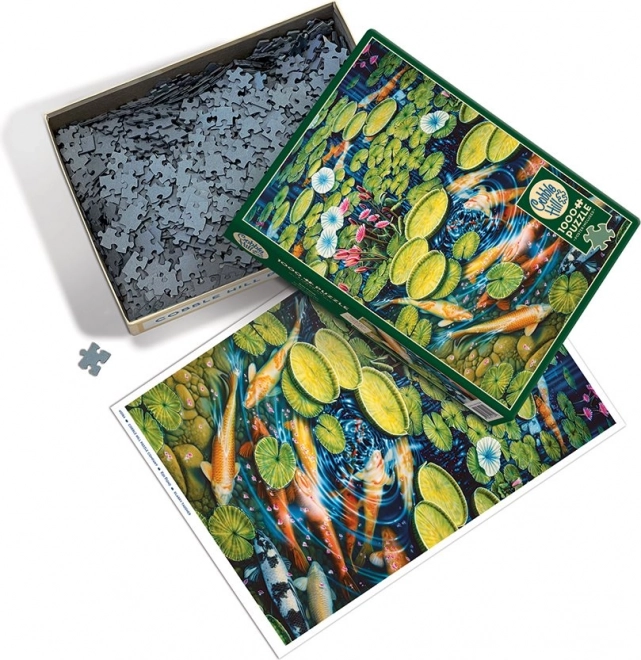 Puzzle Cobble Hill Iaz cu crapi koi 1000 piese