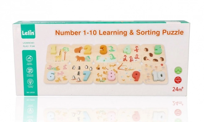 Puzzle din lemn cu animale - învățare Montessori