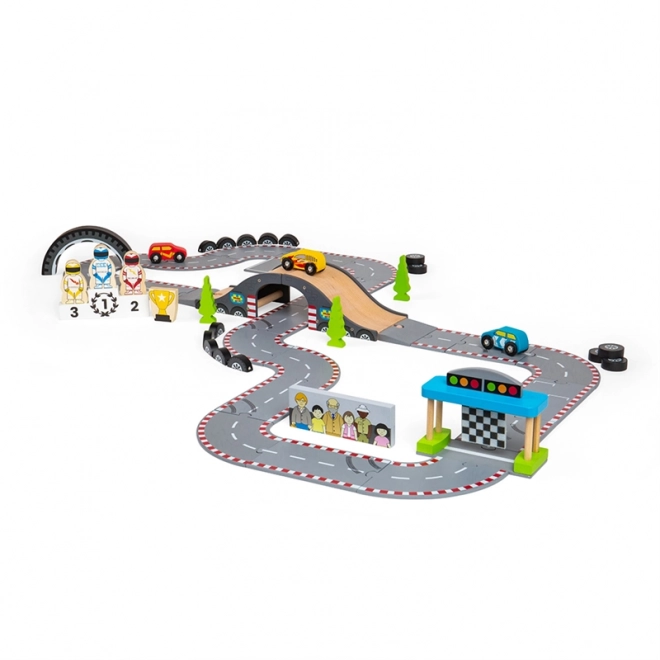 Circuit din lemn pentru ziua cursei Bigjigs Rail