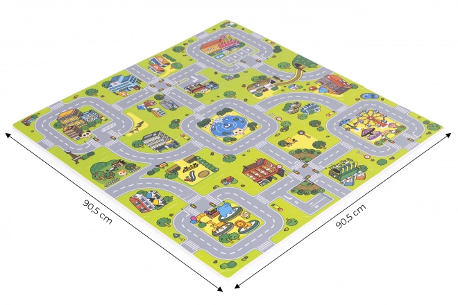 Covoraș din spumă EVA pentru copii orașul 90,5x90,5 cm 21 buc ECOTOYS