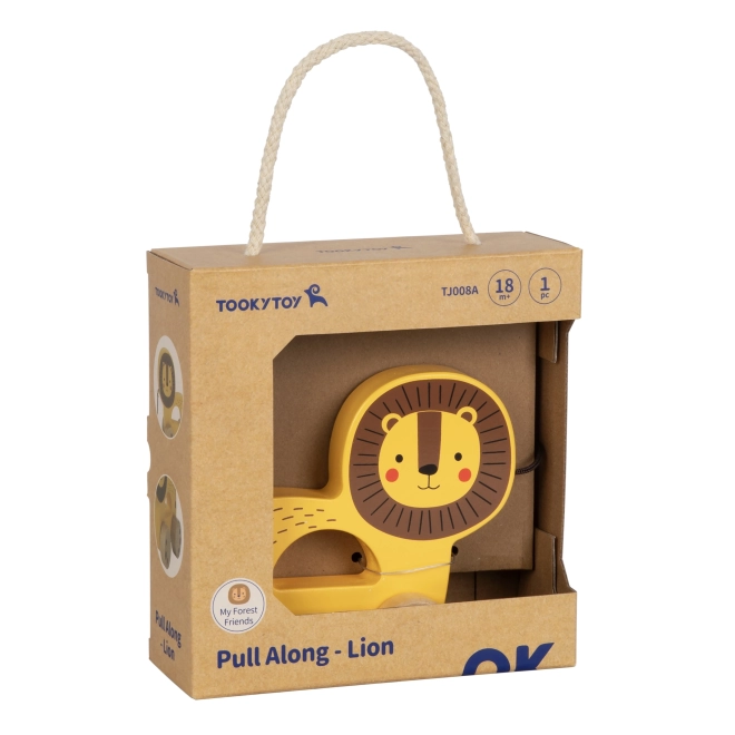 Jucărie Tooky Toy Leu de tras din lemn