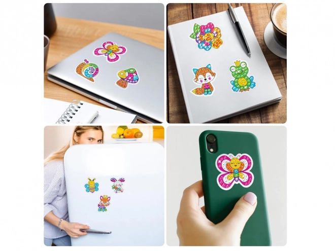 Set creativ cu autocolante cu animale din mozaic cu diamante