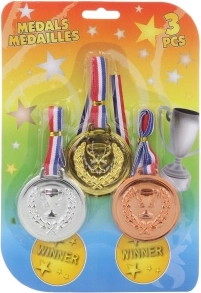 Set de medalii pentru copii – aur, argint și bronz